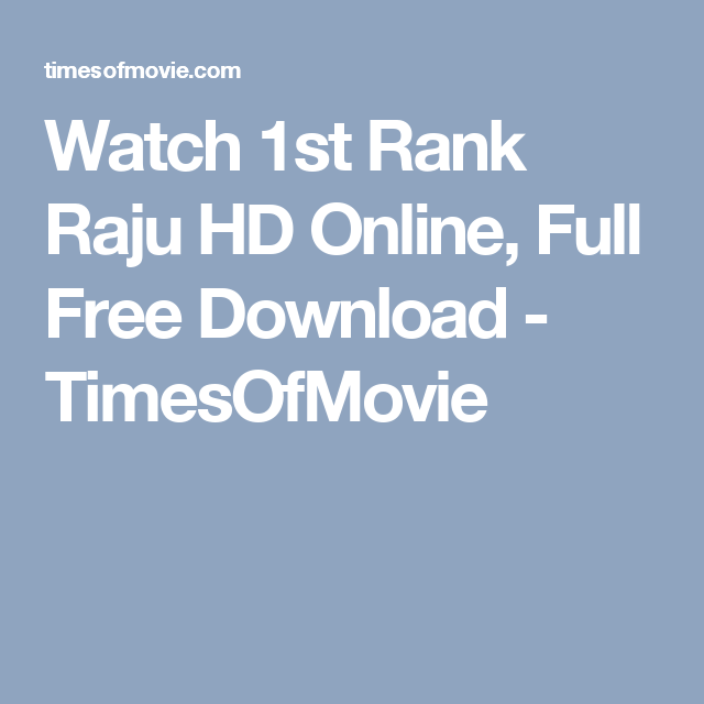 First rank raju movie online